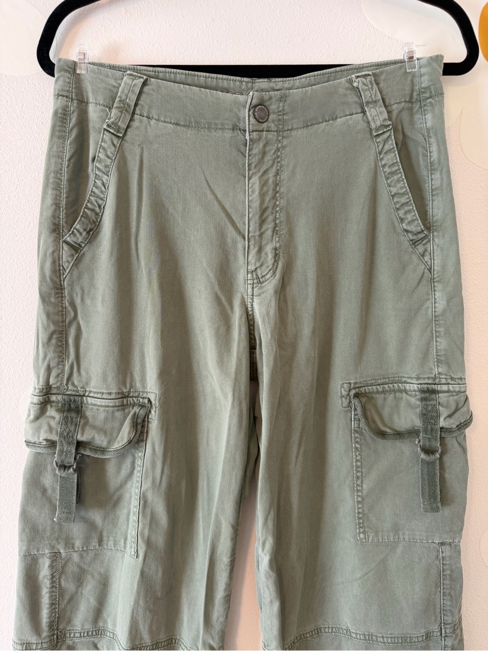 American Eagle Olive Green Super High Ruse Baggy Wide-Leg Cargo Pants - Picture 5 of 12